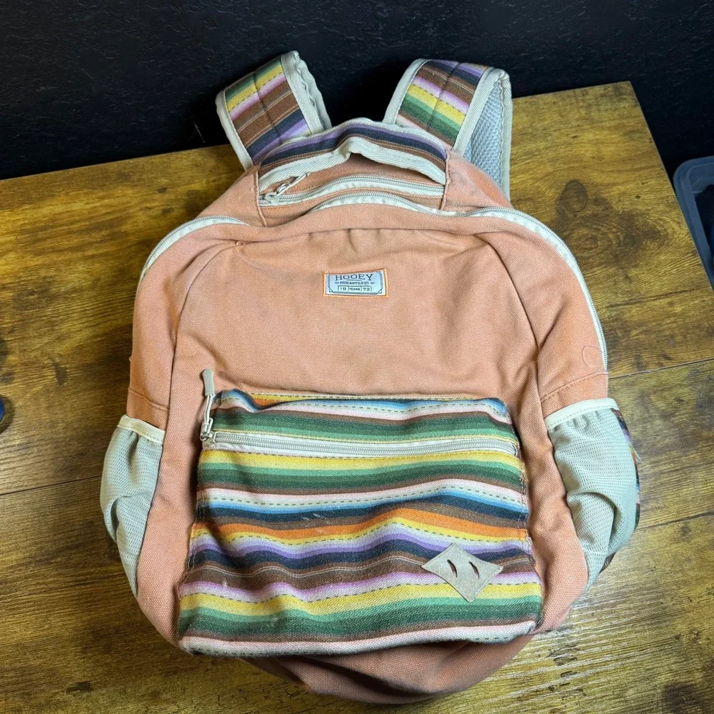 Hooey Mercantile Serape Stripe Peach Canvas Backpack‎ Unisex OS